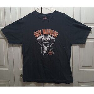 Vintage HARLEY-DAVIDSON Size Matters Fargo ND Graphic Black T Shirt Size L